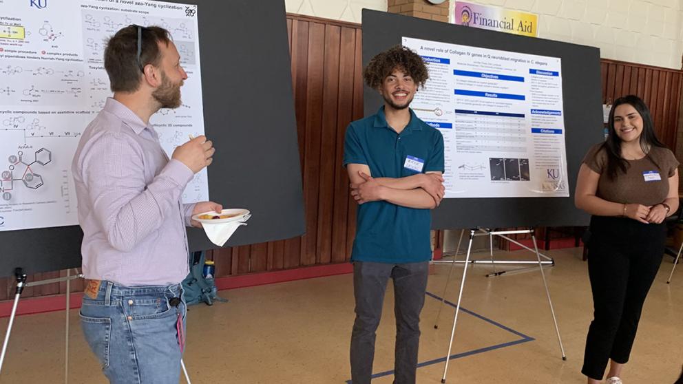 Students take a break during presentations at the 2023 KU-Haskell Indian Nations University Student Research Symposium. The 2024 event will take place April 12. Credit: Paulyn Cartwright